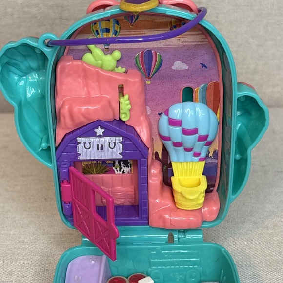 Polly Pocket Cactus Cowgirl Ranch‎ & Pajama Party Sleepy Pets Compact Mattel Toy - Picture 4 of 11